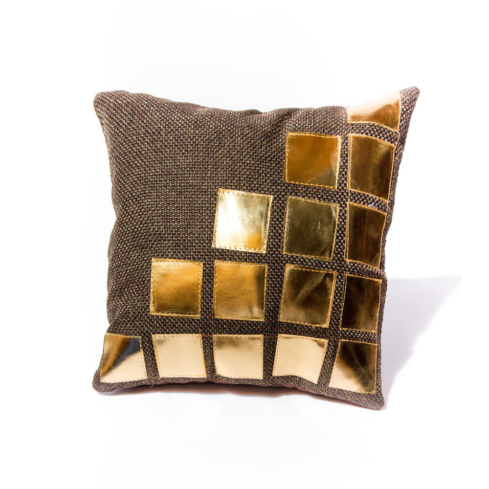 Dark Brown Box of Gold Pillow