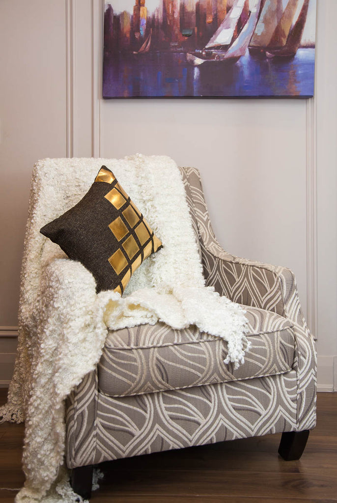 Dark Brown Box of Gold Pillow